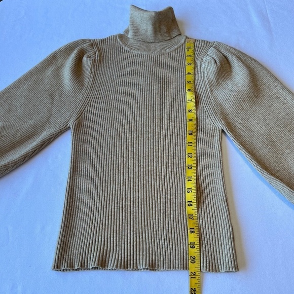 NWT - Line and Dot Aria puff sleeve ribbed turtleneck - Picture 4 of 9